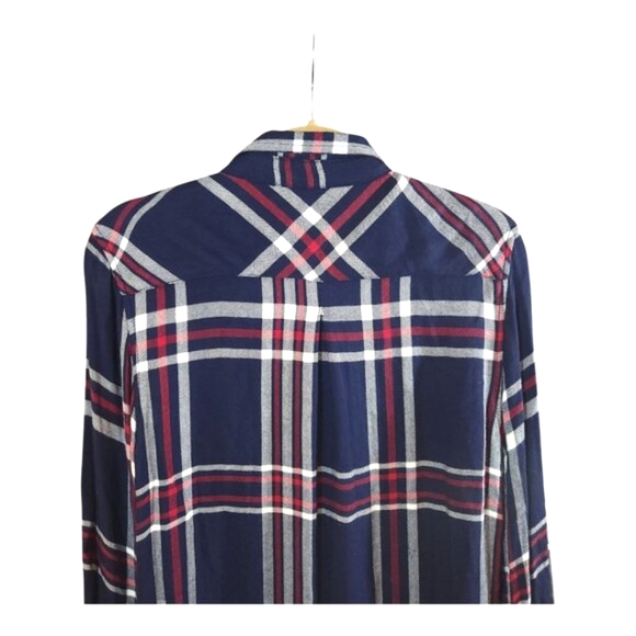 beachlunchlounge Grunge Long Sleeve Plaid Button-front Flannel Shirt Women's S - Picture 4 of 5
